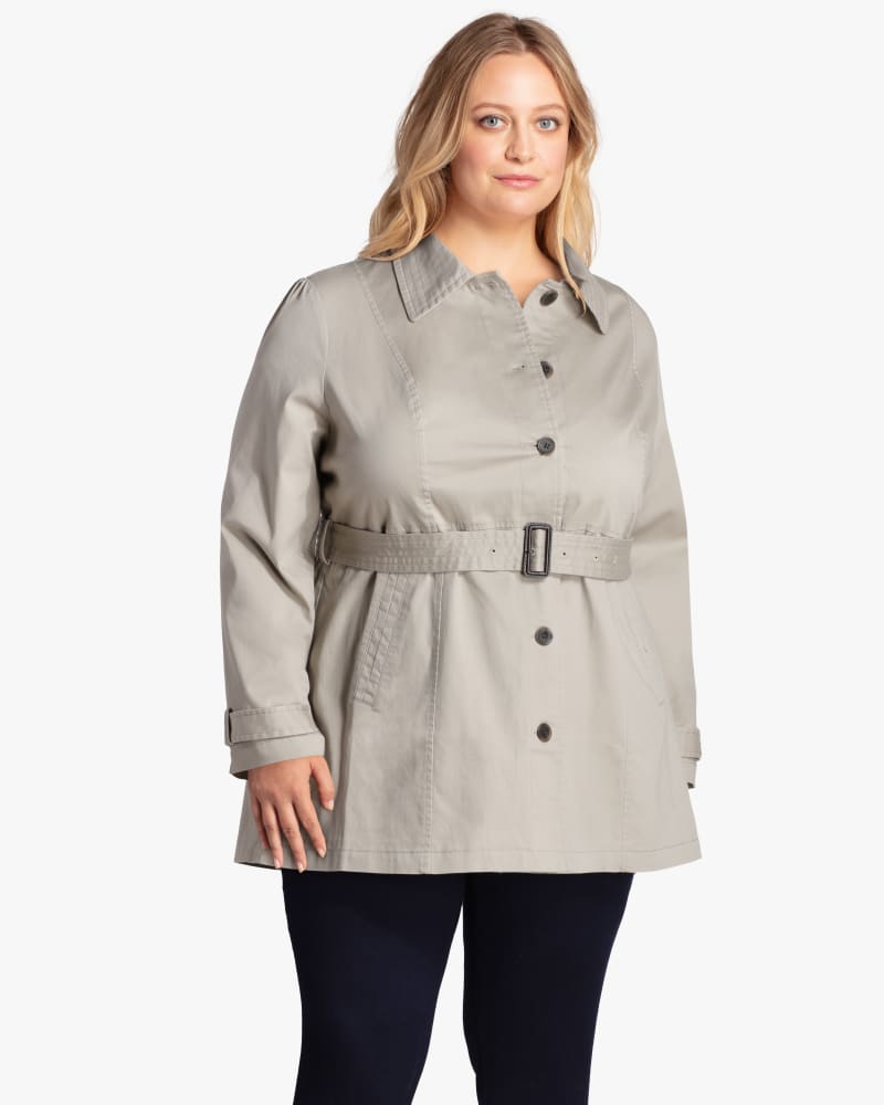 Women's plus size 2025 short trench coat